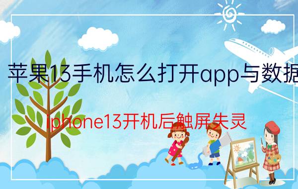 苹果13手机怎么打开app与数据 iphone13开机后触屏失灵？